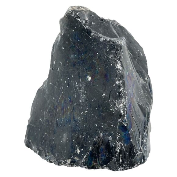 Dark Cobalt Art Glass Cullet Glowing Uranium Manganese Slag Glass #4GX263 - Picture 5 of 6